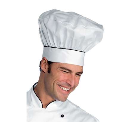 Cappello Cuoco - Isacco - Bianco+Nero