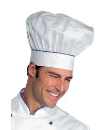 Cappello Cuoco - Isacco - Bianco+Blu Cina