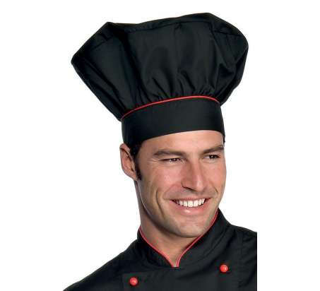 Cappello Cuoco - Isacco - Nero+Rosso